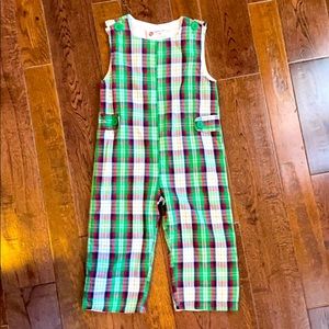 Smock Dot Kids plaid long romper  size